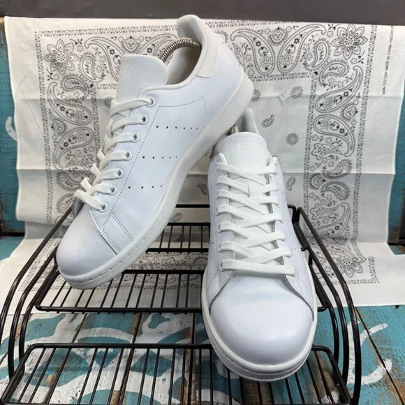 adidas | Shoes | Adidas Originals 26 Stan Smith Triple White Leather  Sneakers S75104 Mens Sz 11 | Poshmark